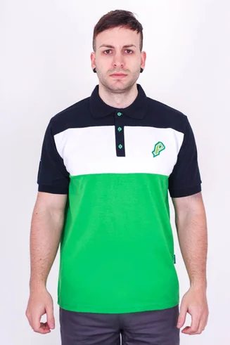 Chomba tricolor bordada