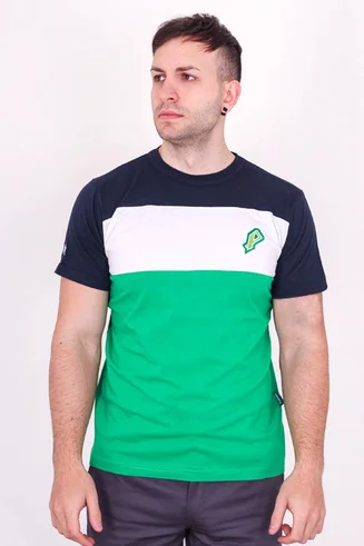 Remera combinada bordada